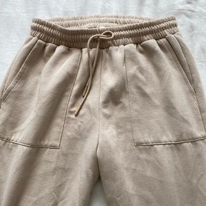 Topshop oversized utility sweatpants in beige